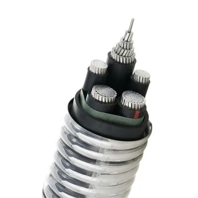 YJLHS 3*300 + 1*150mm² 0,6/1KV Condutor de liga de alumínio de terras raras XLPE intertravado cabo de alimentação blindado desencapado